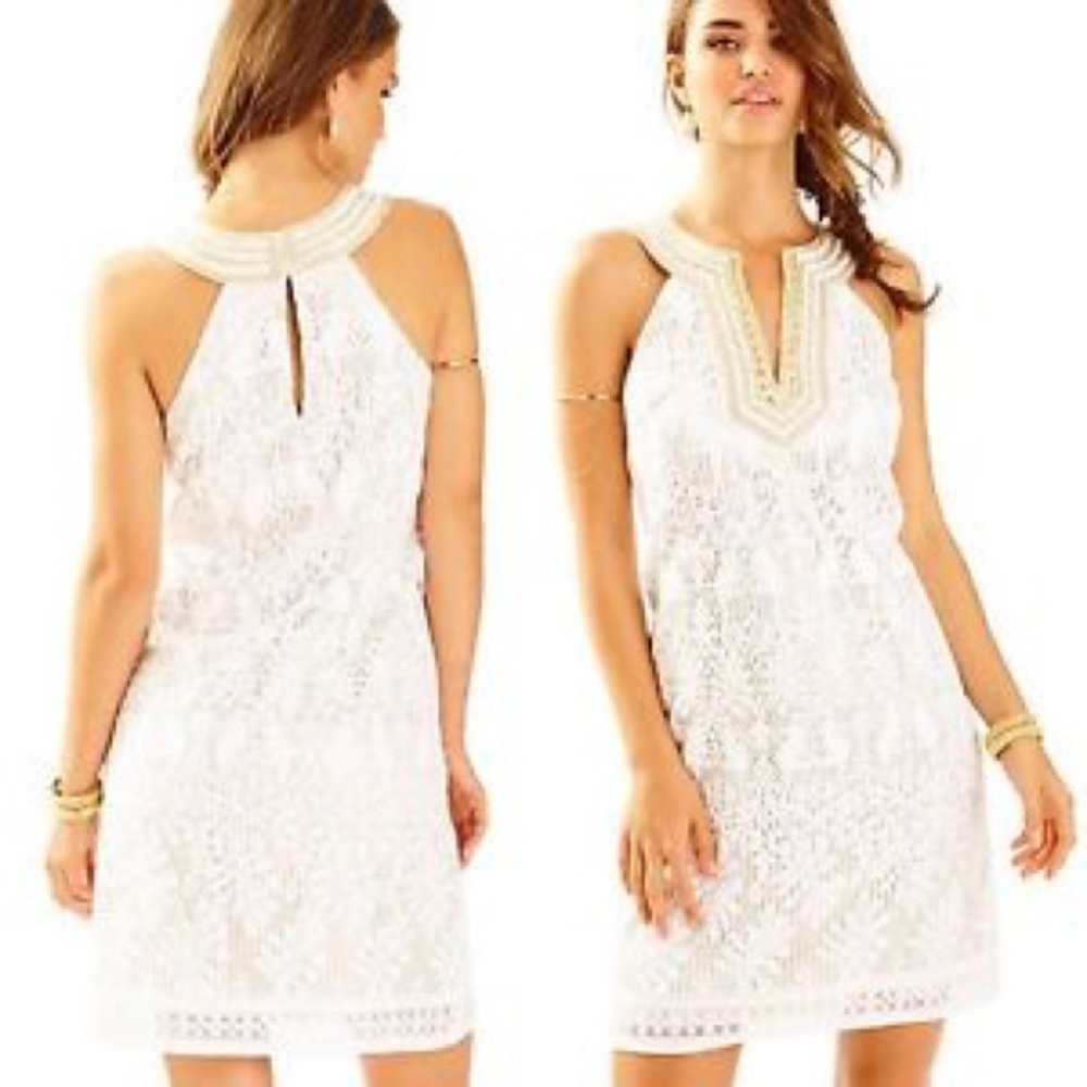 Lilly Pulitzer Calera Jungle Lace Beaded Shift - 6
